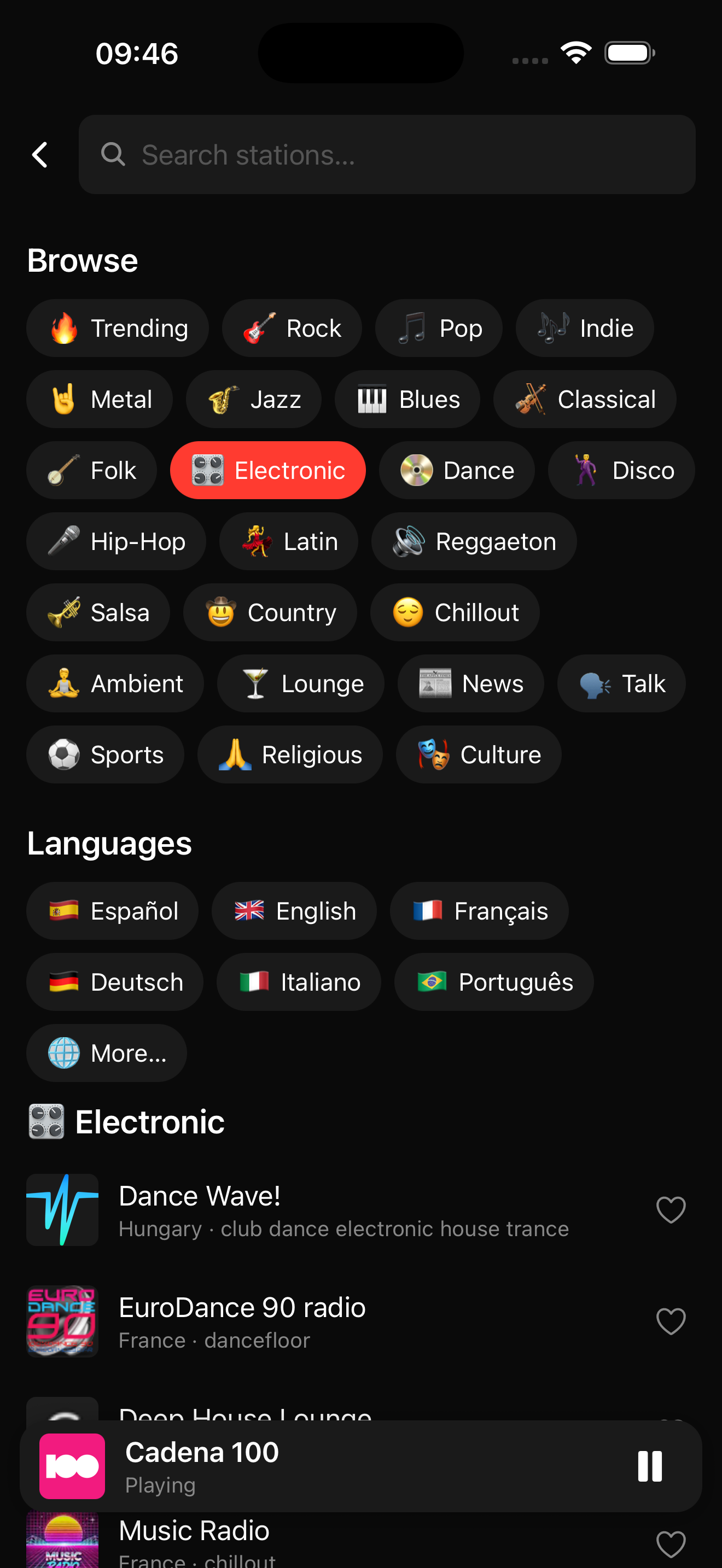 Browse stations